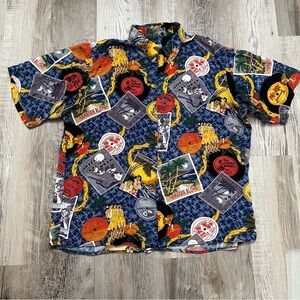 Reyn Spooner Mens XL Hawaiian Tiki Girls Button Up Shirt